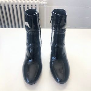 Mode Collective Black Patent Leather Heeled Boots